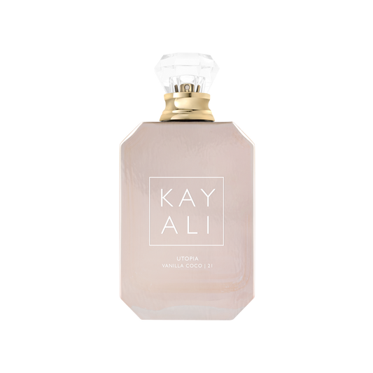 Perfume bottle with 'KAY ALI' branding on a white background